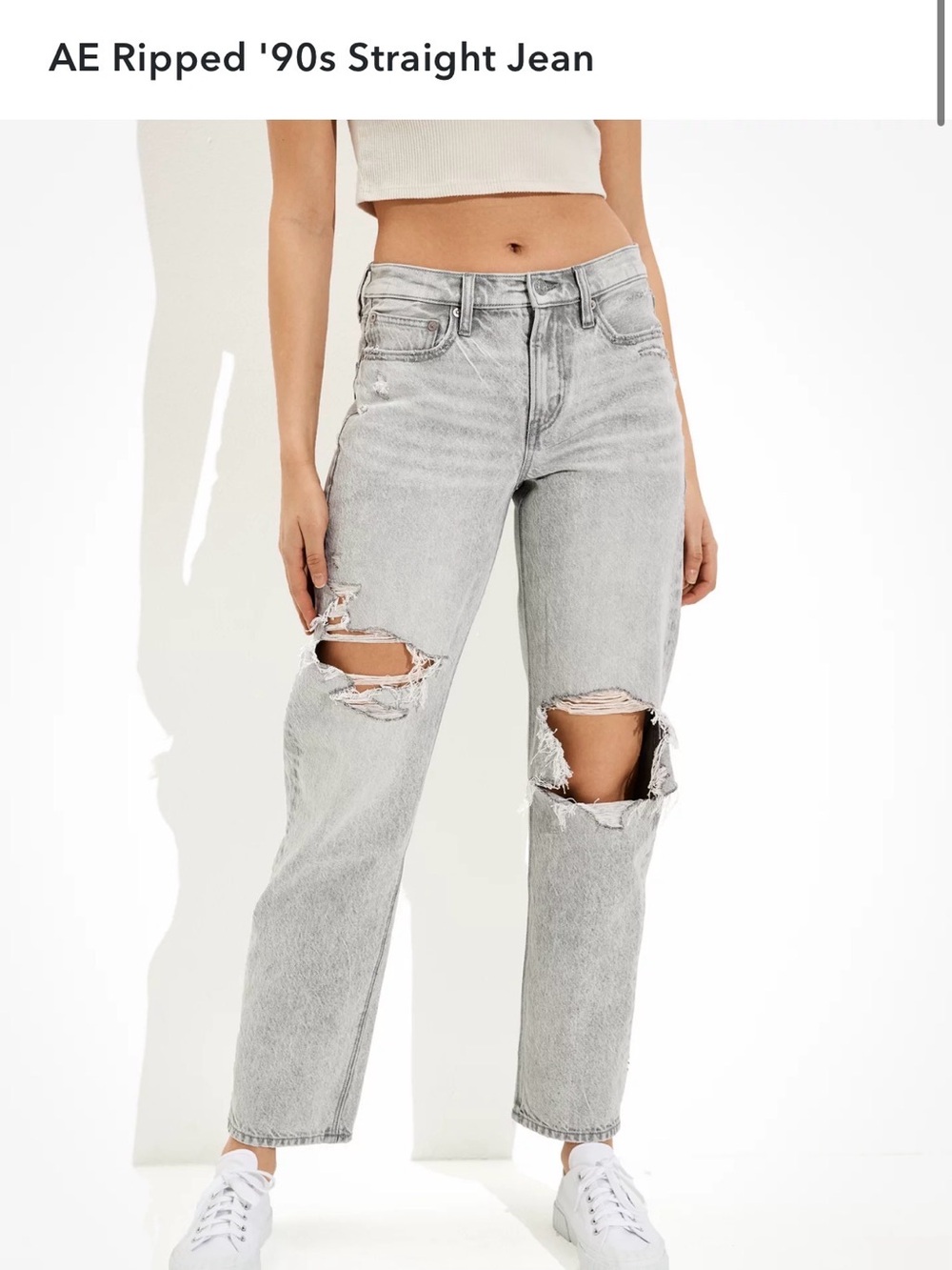 American Eagle Outfitters 90s Straight Ripped Boyfriend Jeans